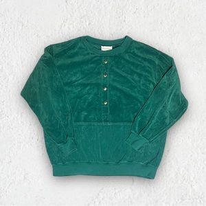 vintage 80s Soft  jessica scott sport green Teal pull over sweatshirt  large